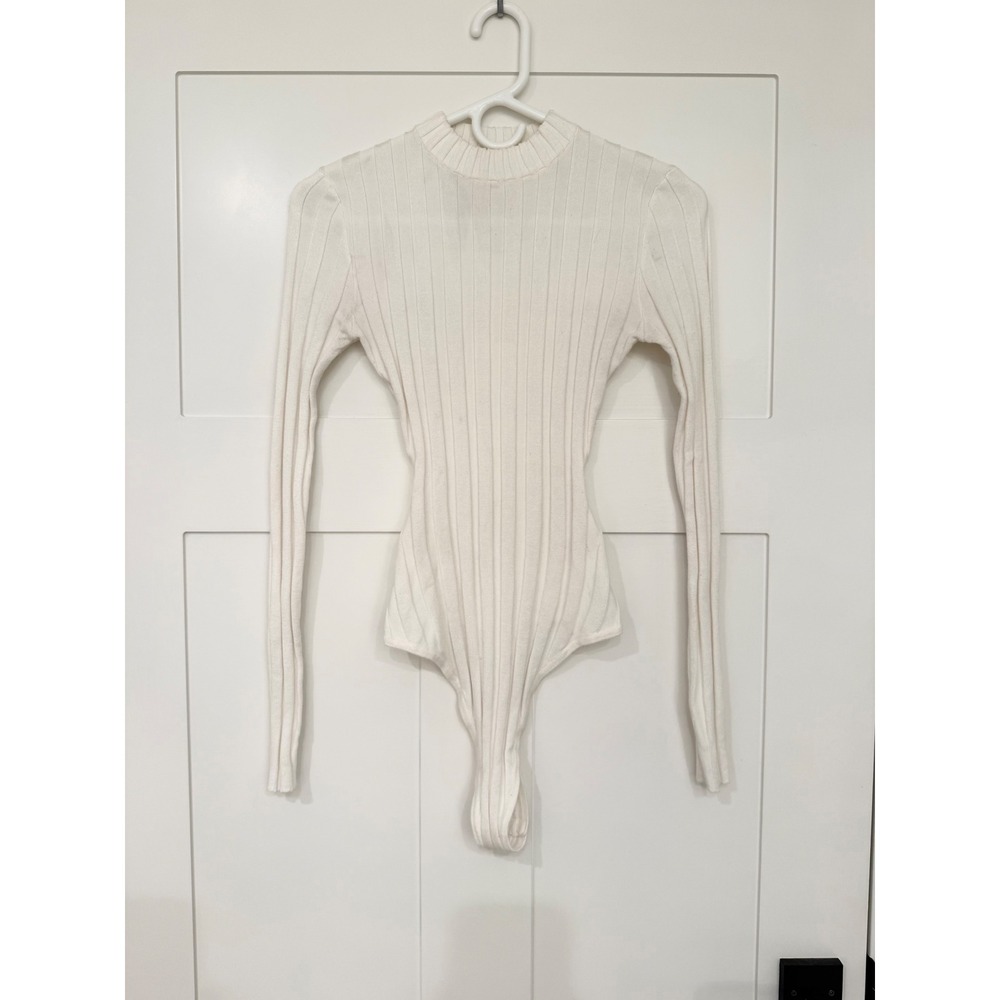 🌻3/$25 Missguided Womens White Ribbed Knit Short Sleeve Crew Neck Top